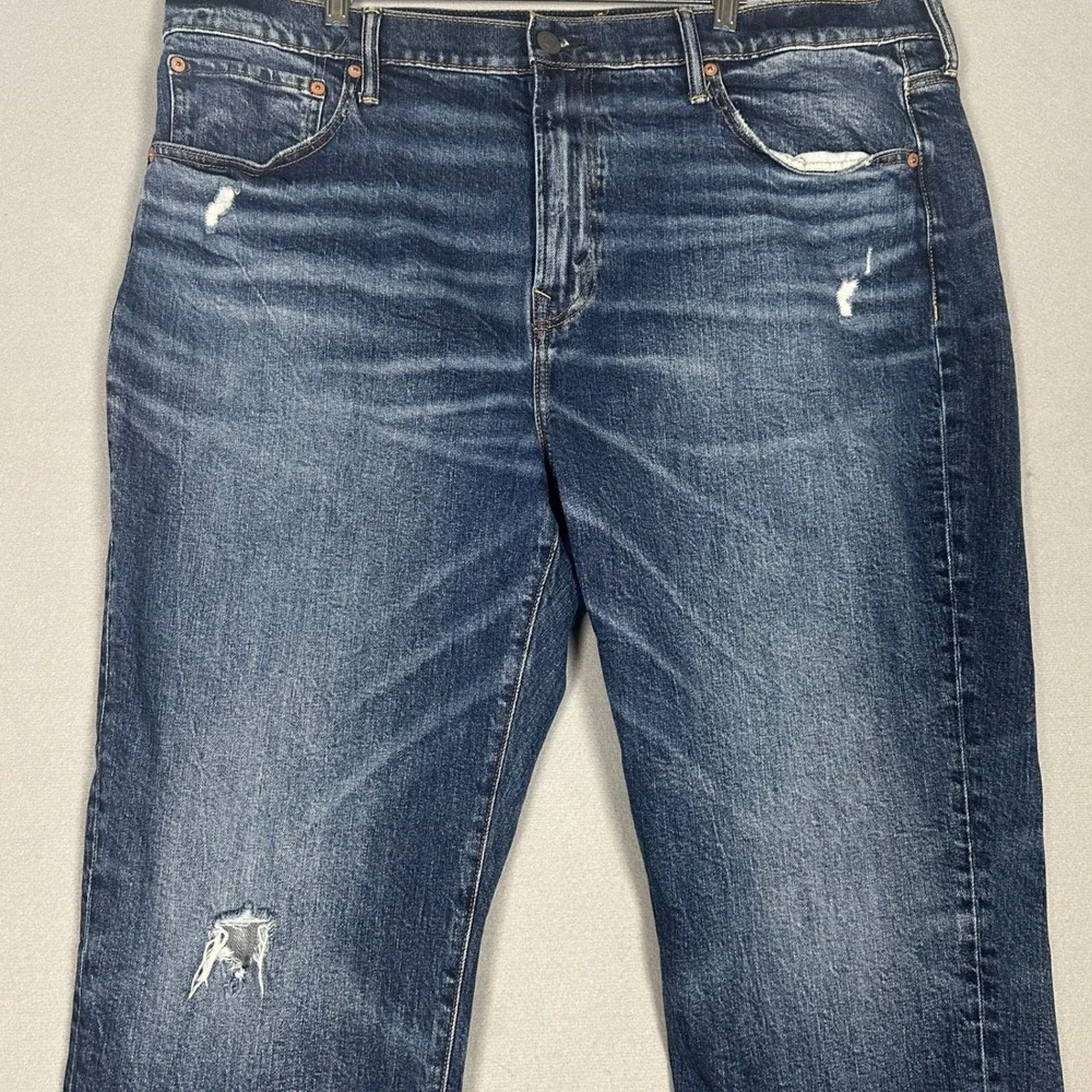 American Eagle Flex Jeans Mens 40X32 Blue Relaxed Straight Distressed Stretch